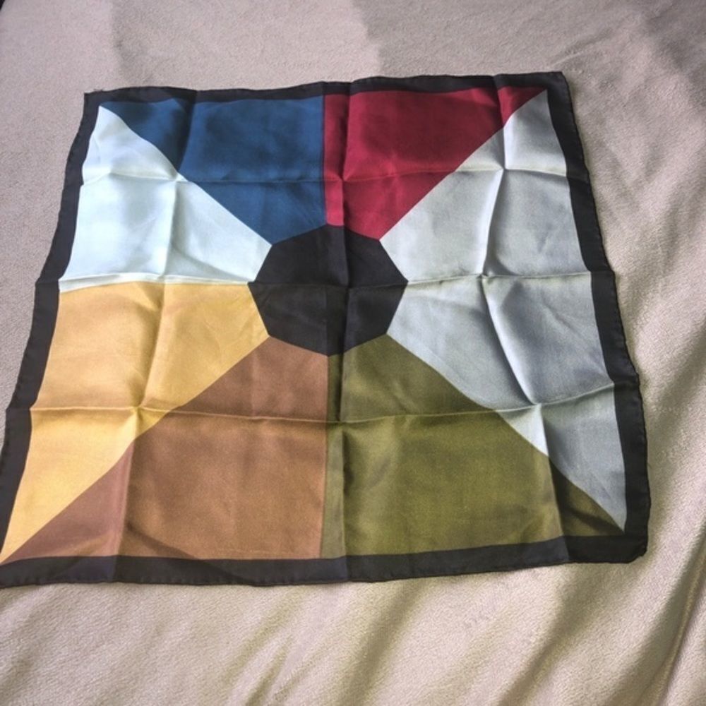 Silk large handkerchief multi color hand made